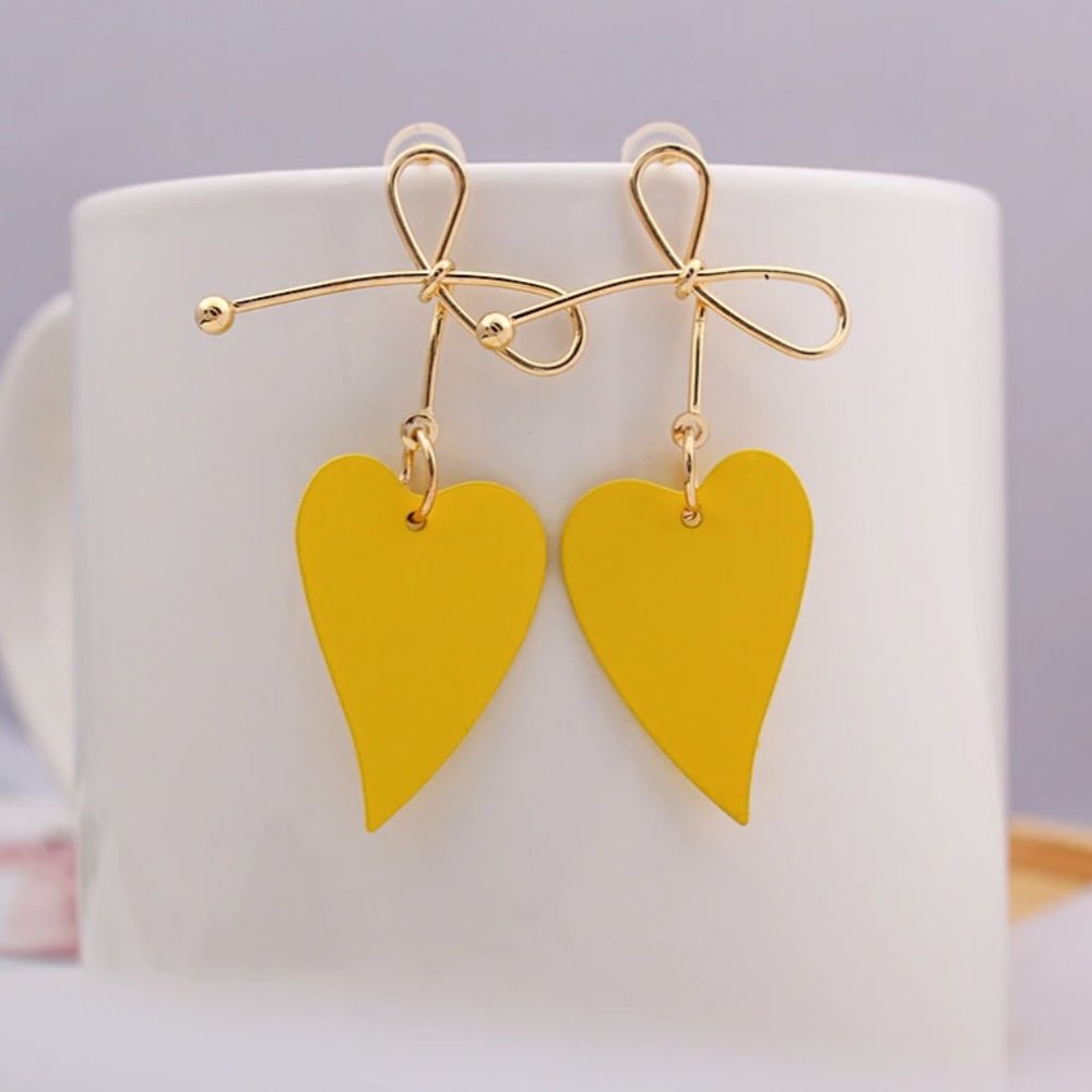 Yellow Heart Earring